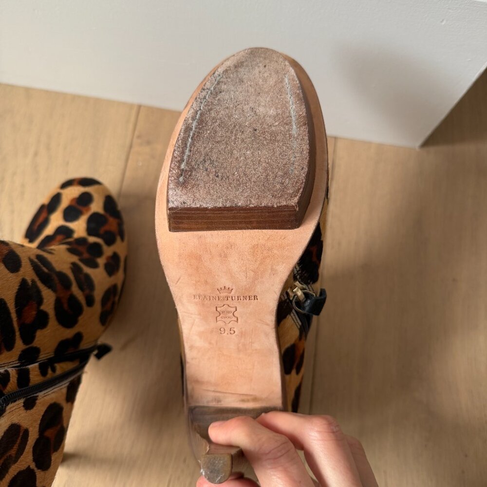 Elaine Turner Leopard Booties - Picture 3 of 3